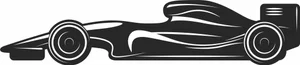 Formula Race Car Side Profile Open Wheel Silhouette