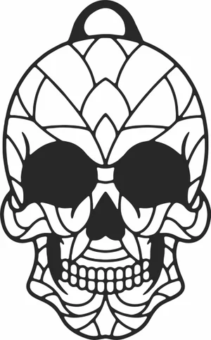 Geometric Mandala Skull Pendant Charm Silhouette