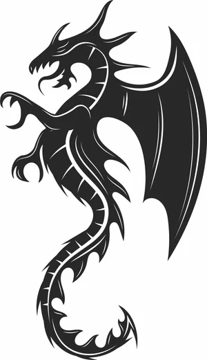 Rearing Winged Spiked Dragon Beast Graphic