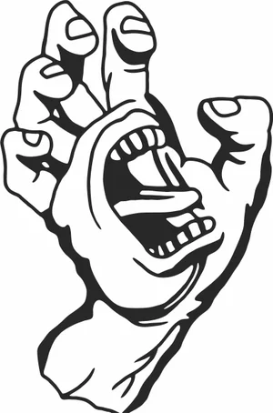 Screaming Hand Monster Mouth Palm Graphic