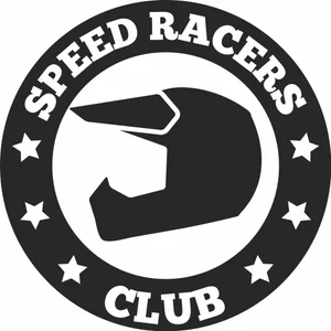 Speed Racers Club Motocross Helmet Circular Star Emblem