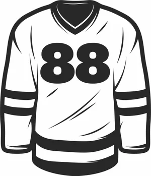 Sports Hockey Jersey Number 88 Uniform Silhouette