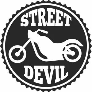 Street Devil Motorcycle Chopper Circular Badge Emblem