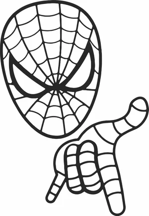 Superhero Web Shooter Mask Hand Silhouette Art