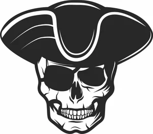 Pirate Skull with Tricorn Hat Design