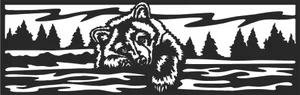 Bear Forest Landscape Border Sign
