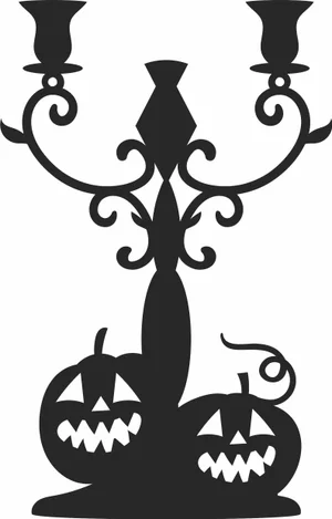 Halloween Candelabra Pumpkin Sign