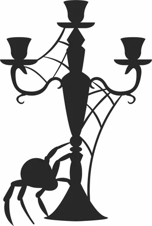 Halloween Candelabra Spiderweb Sign