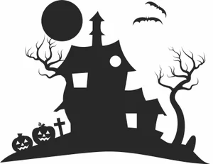 Halloween Creepy Haunted House Pumpkin Sign