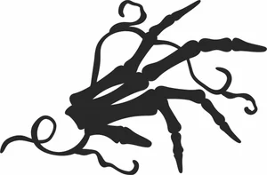 Halloween Creepy Skeleton Hand Tendril Sign