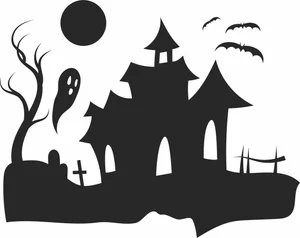 Halloween Haunted House Bats Sign