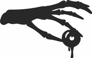 Halloween Skeleton Hand Eyeball Sign