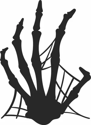 Halloween Skeleton Hand Spiderweb Sign