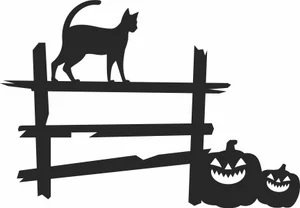 Halloween Spooky Cat Fence Sign
