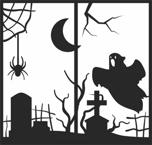 Halloween Spooky Graveyard Ghost Sign