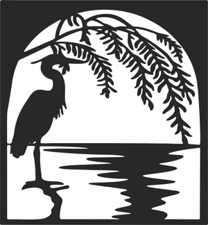 Heron Willow Tree Arch Sign