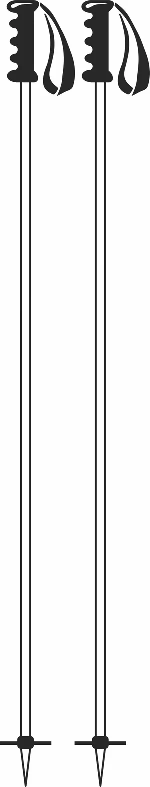 Straight Ski Poles Winter Sports Sign