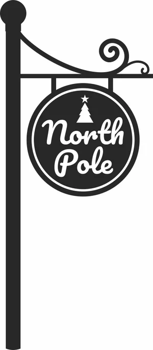 The North Pole Round Hanging Sign