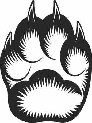Wild Bear Paw Print Claw Sign