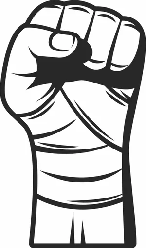 Wrapped Boxing Fist Power Sign