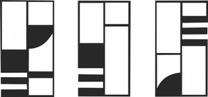 Abstract Geometric Bauhaus Triptych Pattern