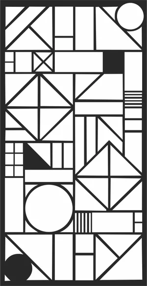 Abstract Geometric Mosaic Bauhaus Pattern