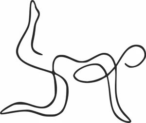 Abstract Yoga Pose Continuous Line Art