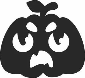 Angry Pumpkin Face Illustration
