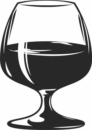 Cognac Snifter Glass Illustration