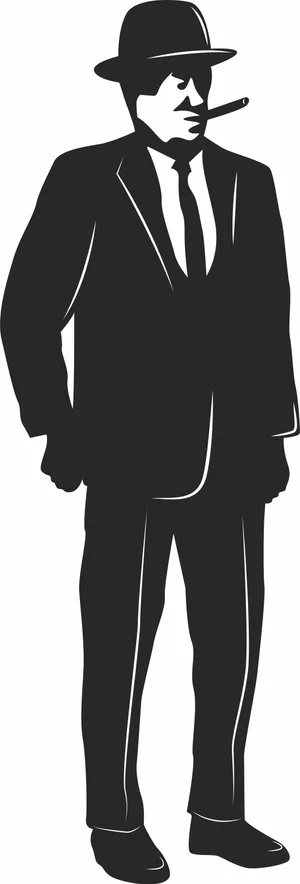 Mafia Mobster Gentleman in Suit Illustration