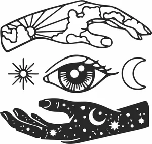 Mystical Hands and Third Eye Elements