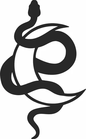 Mystical Snake and Crescent Moon