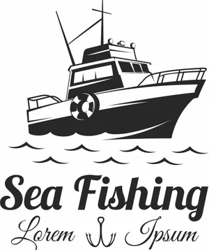Sea Fishing Vintage Boat Emblem