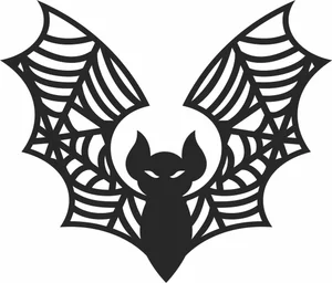 Spooky Bat with Raised Spiderweb Wings