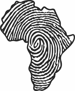 Africa Map Fingerprint Silhouette
