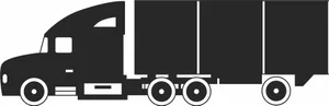 American Semi Truck Trailer Lorry Side View Silhouette