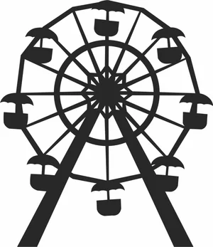 Amusement Park Ferris Wheel Silhouette