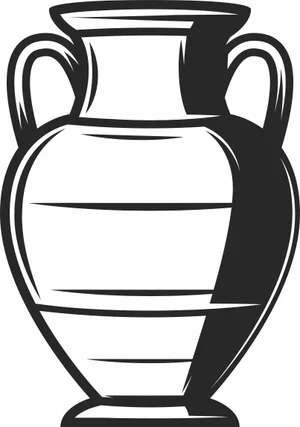 Ancient Greek Amphora Clay Pottery Vase Silhouette