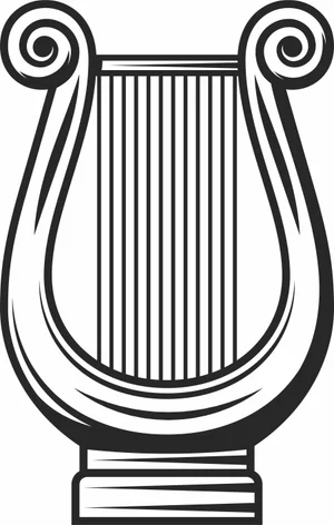 Ancient Greek Lyre Musical Instrument Outline Silhouette