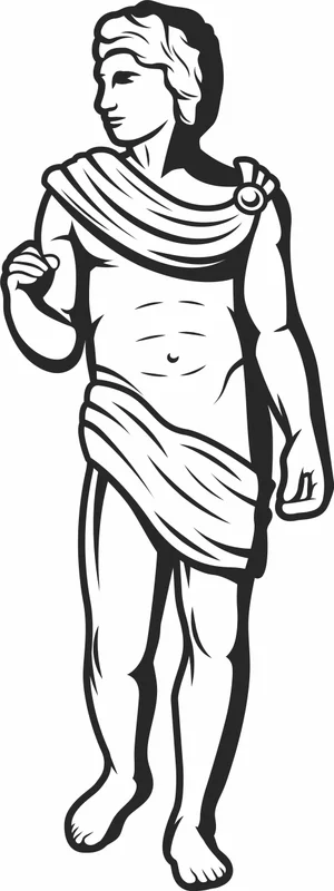 Ancient Greek Roman Male God Statue Silhouette