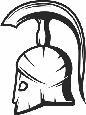 Ancient Greek Spartan Warrior Helmet Profile Silhouette