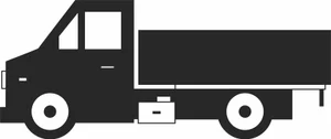 Commercial Flatbed Tipper Dump Truck Side View Silhouette