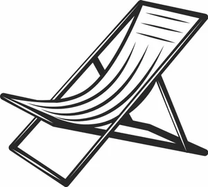 Folding Wooden Beach Deck Chair Outline Silhouette