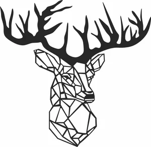 Geometric Deer Head Silhouette
