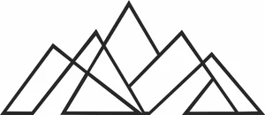 Geometric Minimalist Mountain Peaks Line Art Silhouette