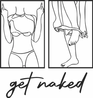 Get Naked Bathroom Line Art Panel Silhouette