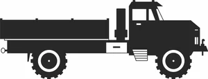 Heavy Duty Military Cargo Truck Side View Silhouette