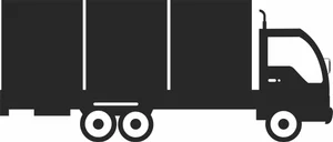 Heavy Duty Semi Cargo Box Truck Side View Silhouette