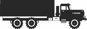 Military Semi Trailer Cargo Truck Side View Silhouette