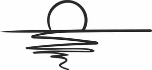 Ocean Sunset Minimalist Line Art Horizon Reflection Silhouette